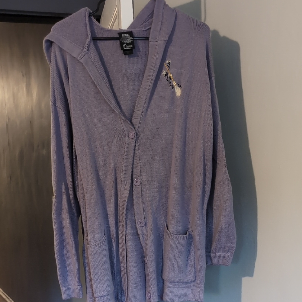 Hot Topic Purple Hooded Cardigan